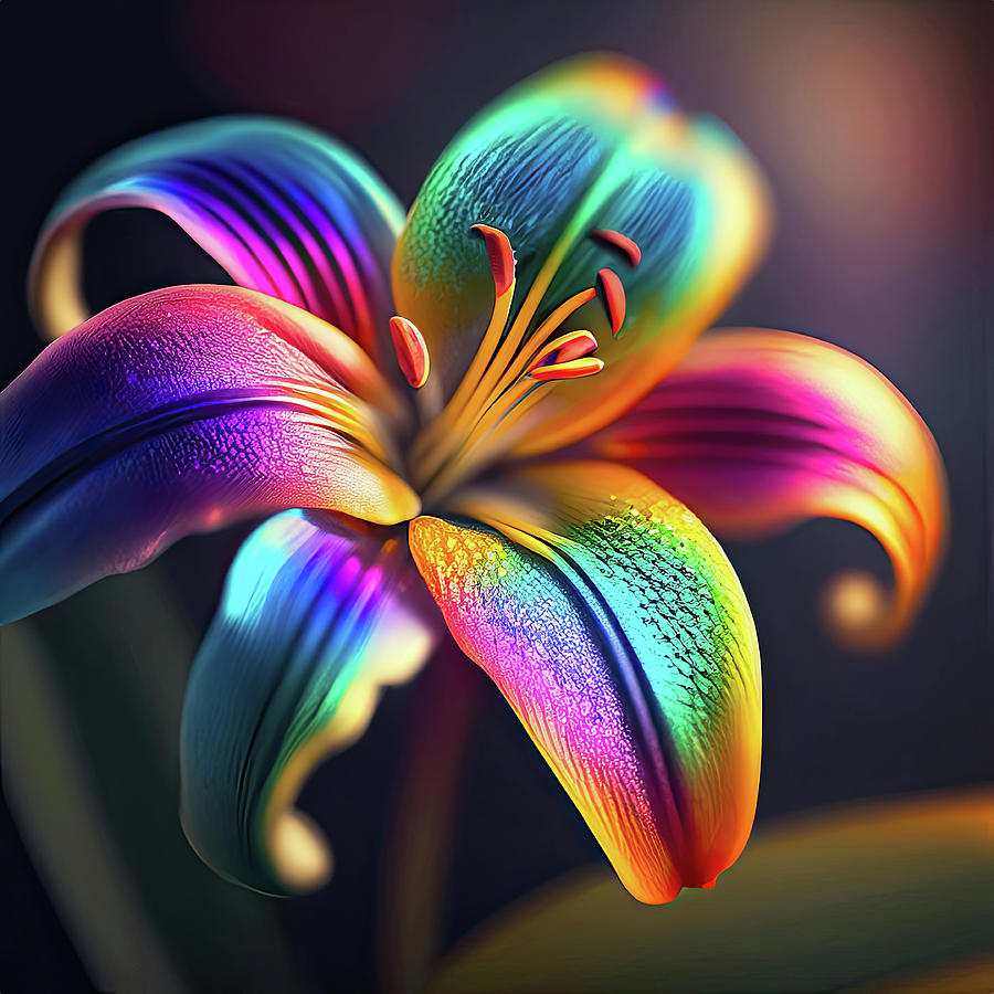 Into The Rainbow Lily Photograph by Bill and Linda Tiepelman