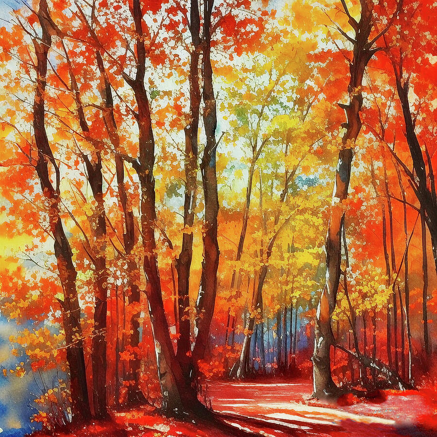 Autumn Forest Digital Art by Rick Perkins Autumn Forest Digital Art by Rick Perkins