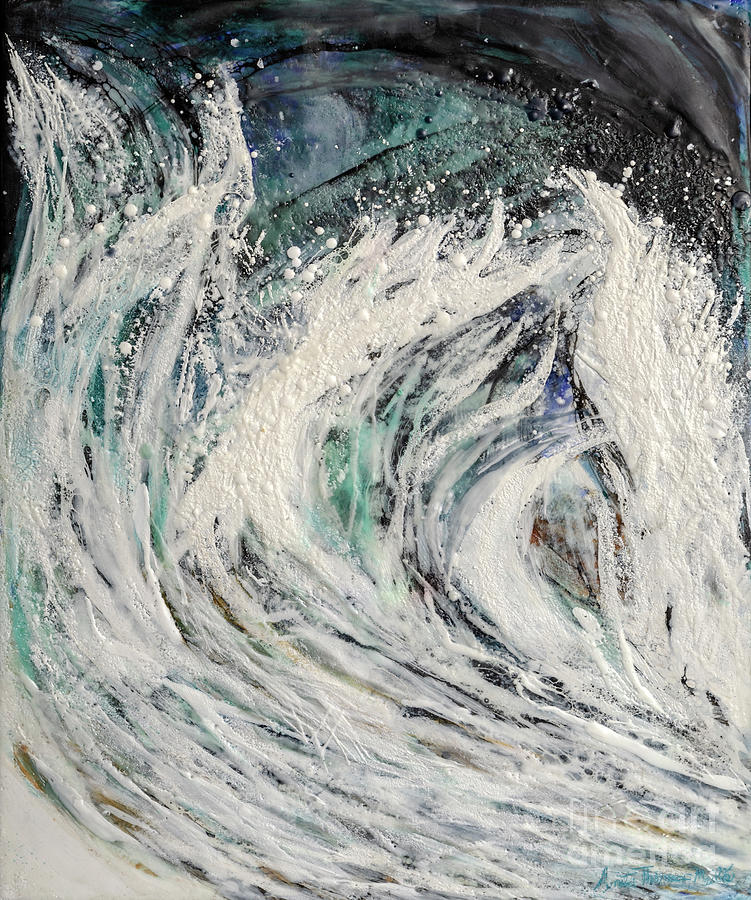 Into the Wave Painting by Anita Thomas