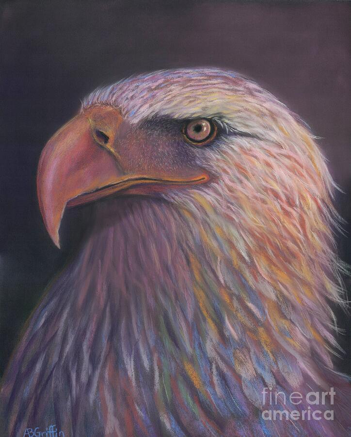 Eagle Pastel - Intrepid - Eagle in Pastels by Allison Griffin