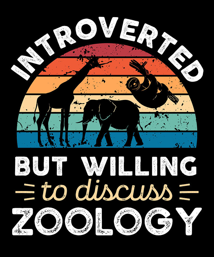 Introverted But Willing To Discuss Zoology Funny Introvert Gift Digital ...