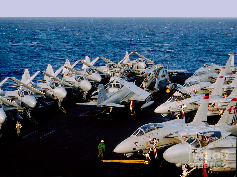 Pacific Ocean Photograph - Intruders And Tomcats Spotted On The Bow Of The Uss Ranger by Wernher Krutein Pacific Ocean Photograph - Intruders And Tomcats Spotted On The Bow Of The Uss Ranger by Wernher Krutein