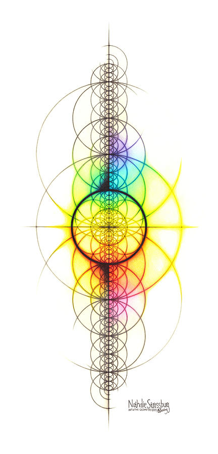 Intuitive Geometry Spectrum Circle Earth Theme Drawing by Nathalie Strassburg