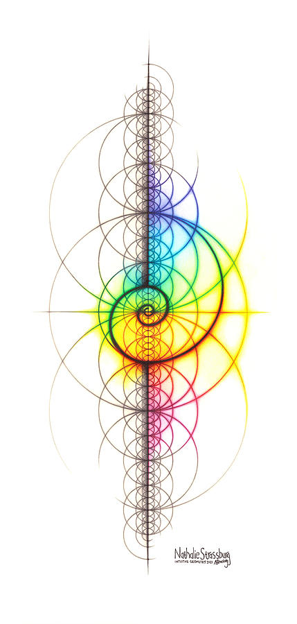 Intuitive Geometry Spectrum Spiral Water Theme Drawing by Nathalie Strassburg