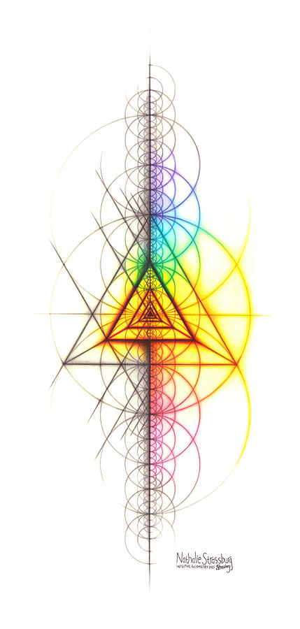 Intuitive Geometry Spectrum Triangle Tetrahedron Art Drawing by Nathalie Strassburg
