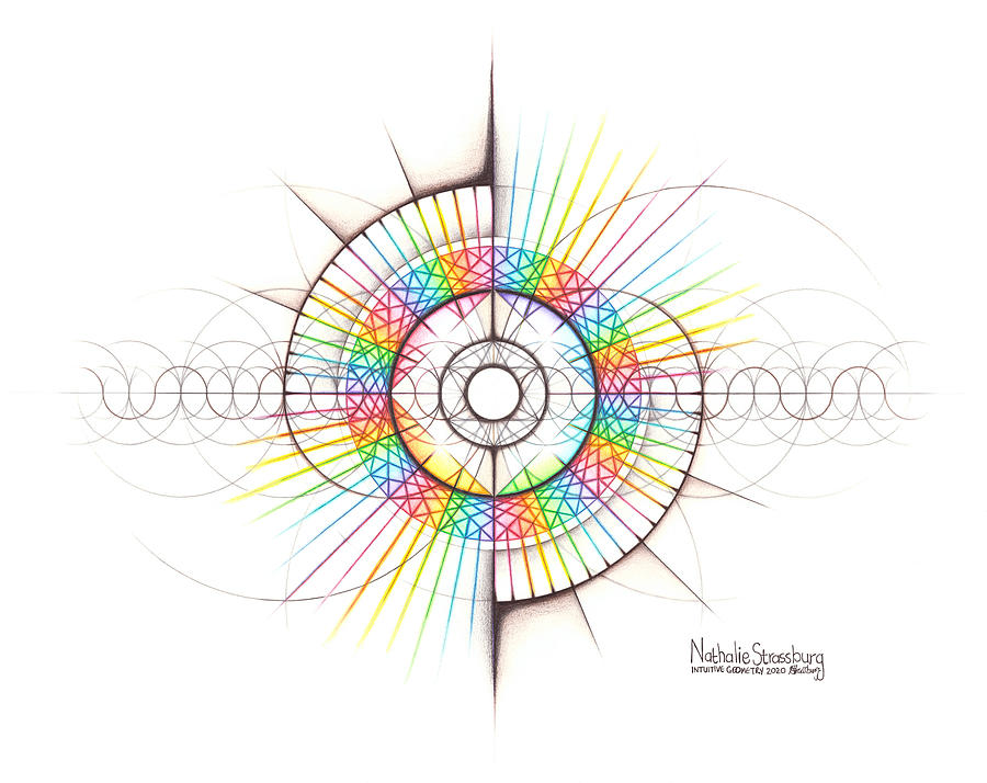 Intuitive Geometry - The Intuitive Self and Personality Matrix Drawing by Nathalie Strassburg