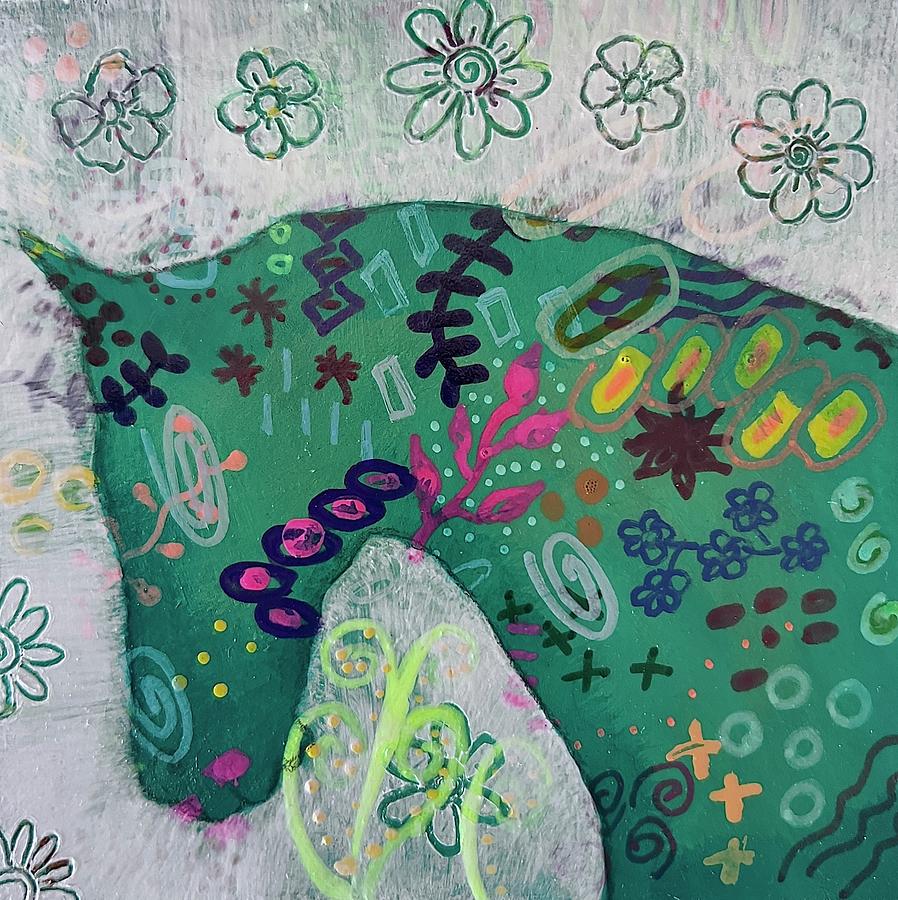 Intuitive Horse 1 Painting by Christine Hauber