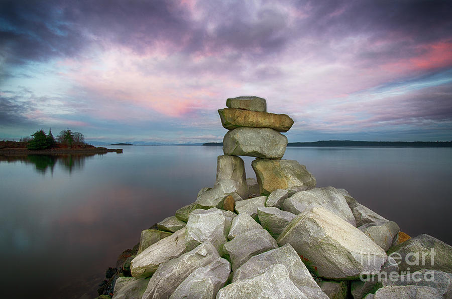 Inukshuk Vancouver Island Canada Photograph by Bob Christopher