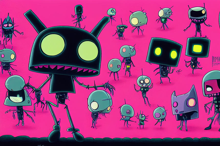invader  zim  80792463  6bc4  4528  947d  025a8f3be46a by Asar Studios Painting