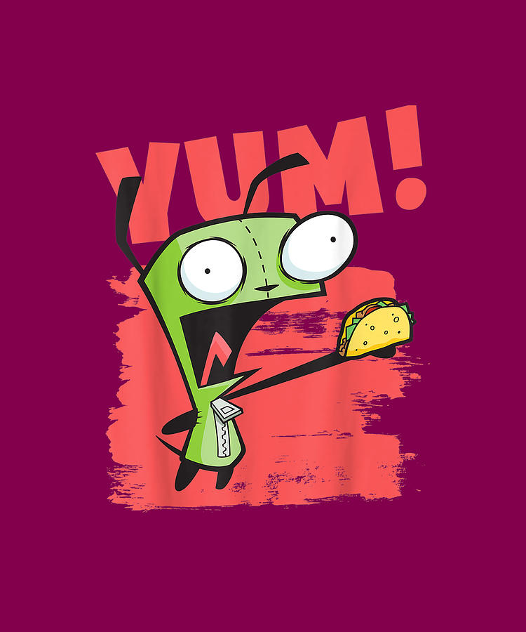 Invader Zim Gir With A Taco Poster Drawing by Ngo Ngoc