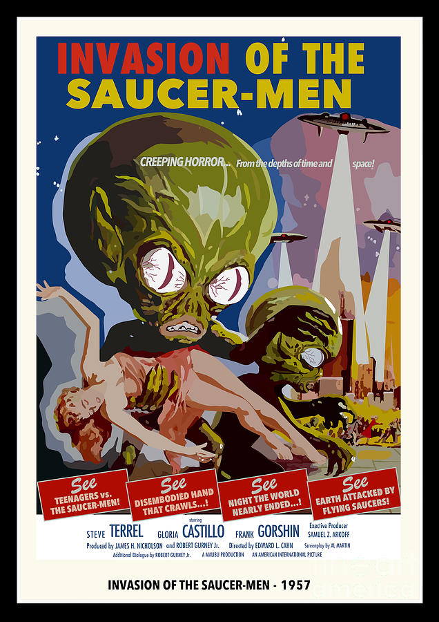 Invasion of the Saucer-Men Digital Art by Peppermint Planet | Fine Art ...