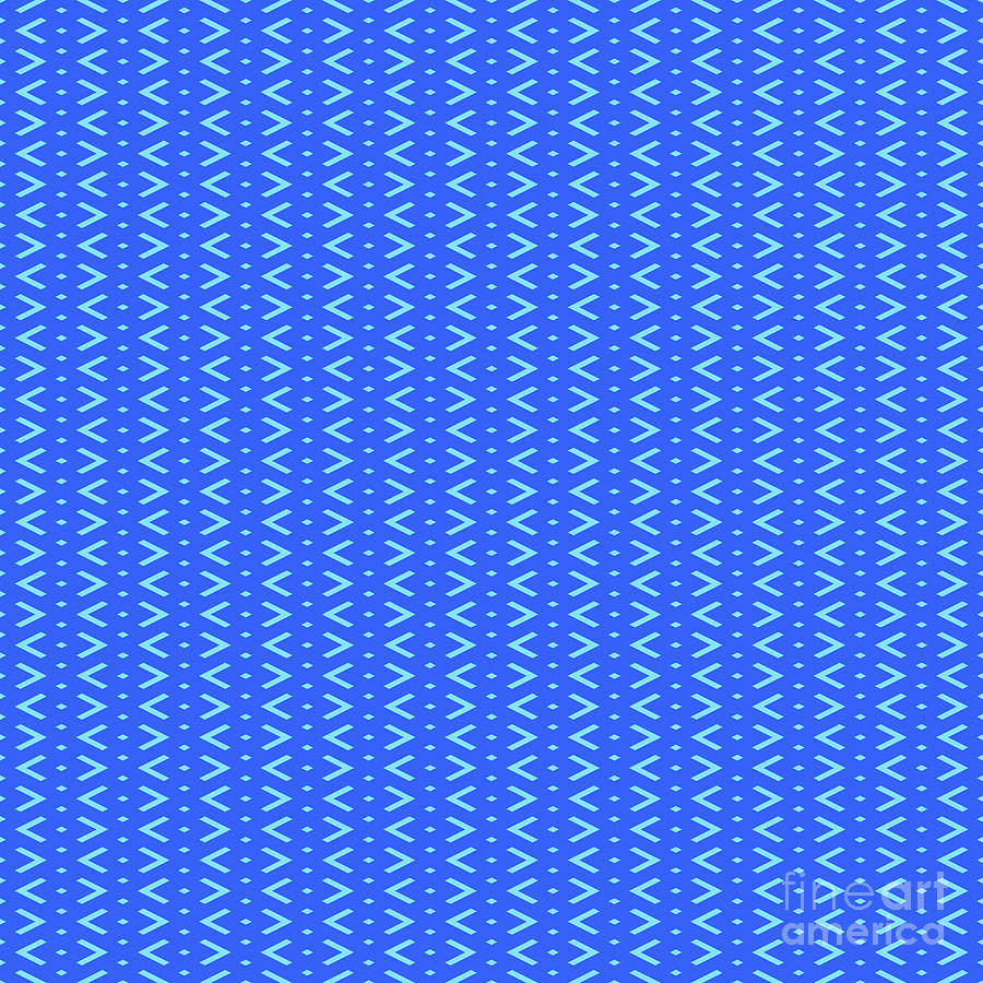 Inverse Chevron Diamond Dot Stripe Pattern In Day Sky And Azul Blue N.3008 Painting