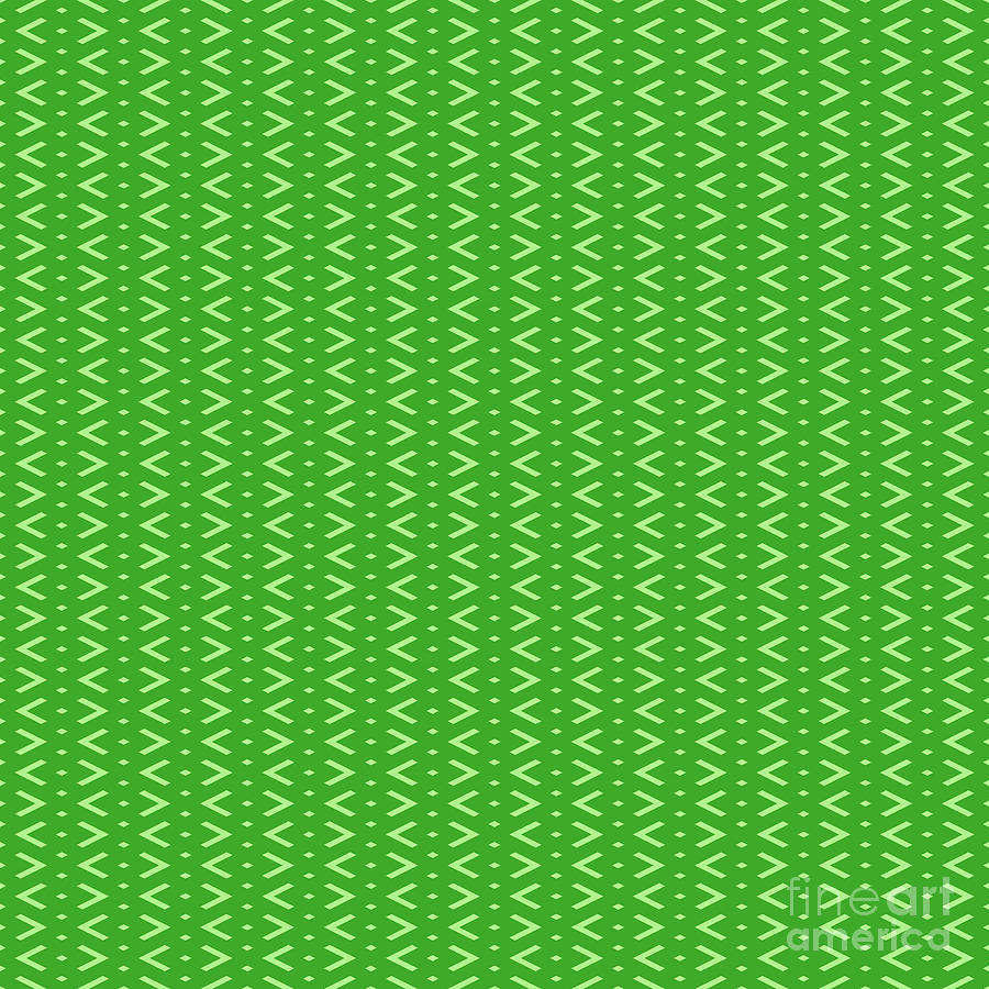 Inverse Chevron Diamond Dot Stripe Pattern In Light Apple And Grass Green N.3156 Painting