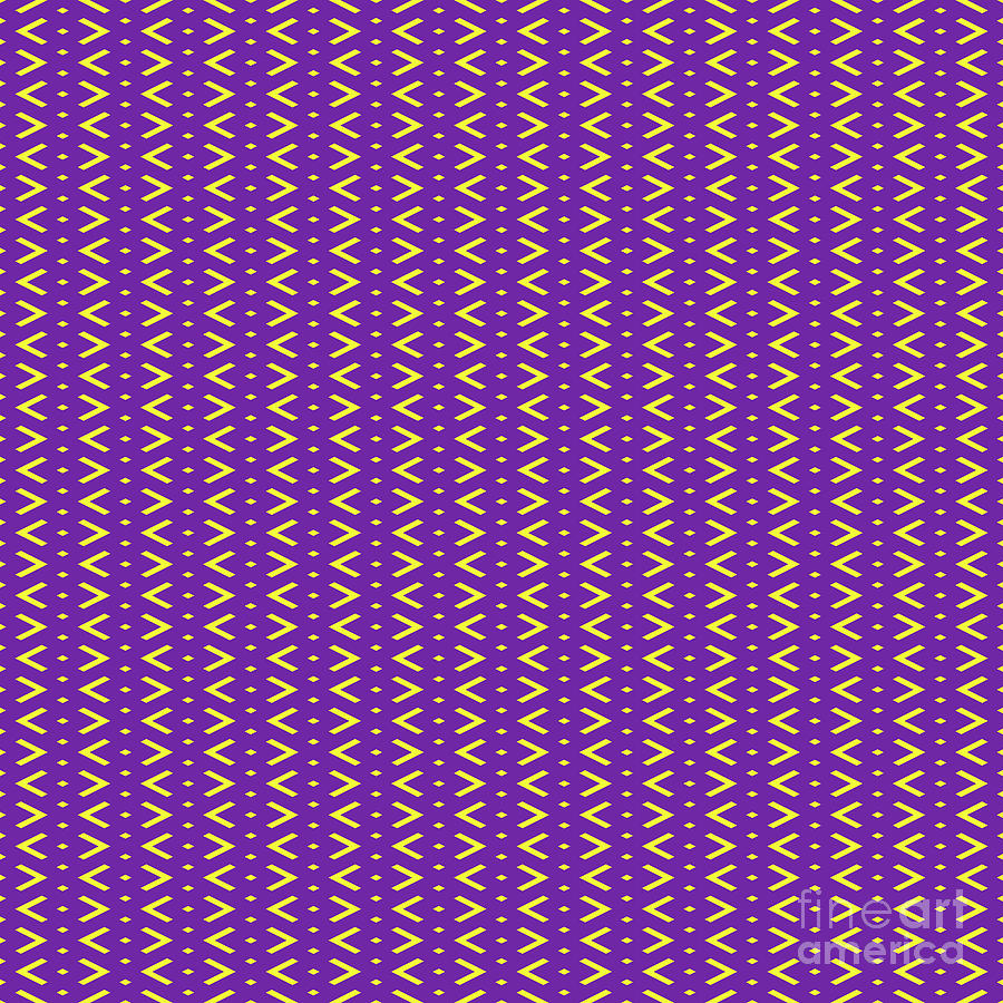 Inverse Chevron Diamond Dot Stripe Pattern In Sunny Yellow And Iris Purple N.2575 Painting