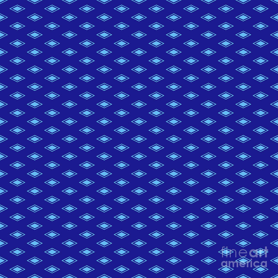 Inverse Diamond Hishi With Outline Pattern In Summer Sky And Ultramarine Blue N.2812 Painting