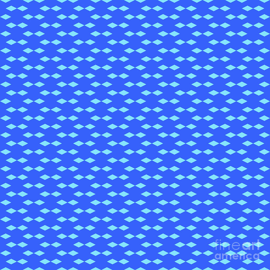 Inverse Double Diamond Pattern In Day Sky And Azul Blue N.2499 Painting