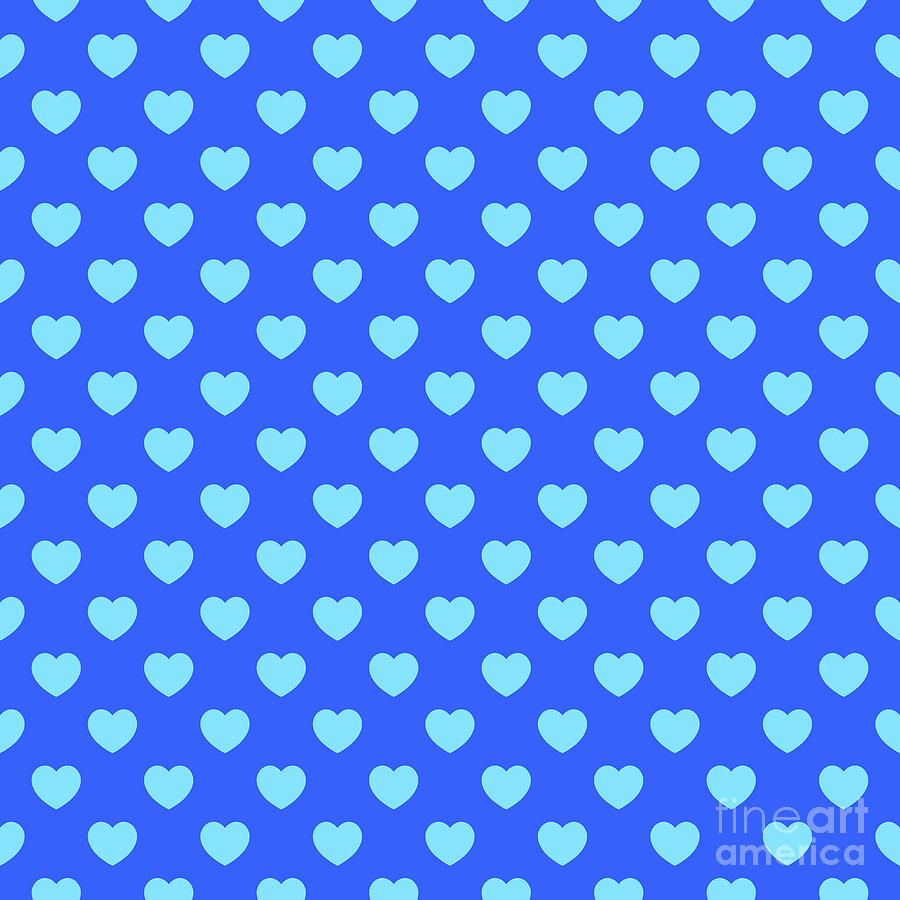 Inverse Filled Heart Dot Pattern In Day Sky And Azul Blue N.2344 Painting