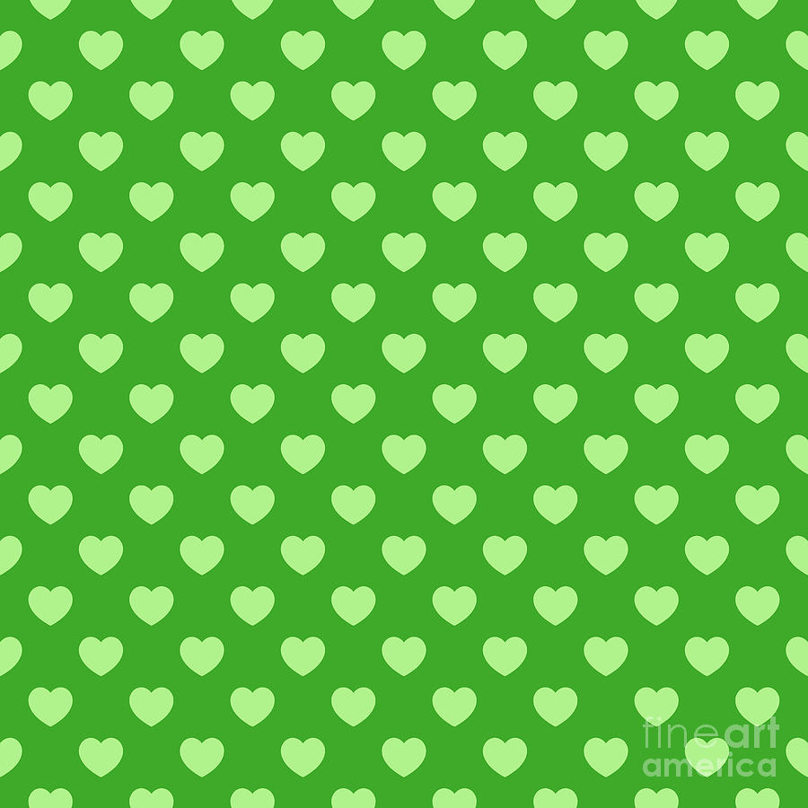 Inverse Filled Heart Dot Pattern In Light Apple And Grass Green N.2333 Painting