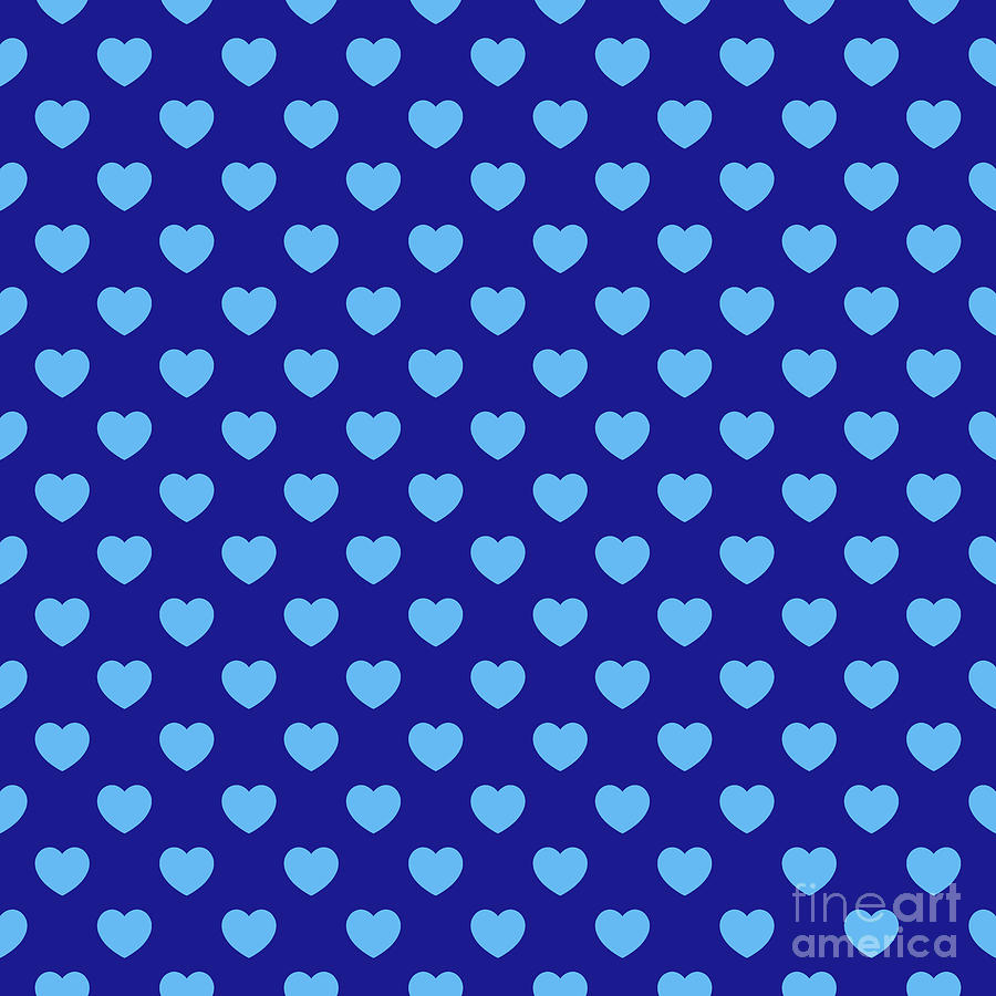 Inverse Filled Heart Dot Pattern In Summer Sky And Ultramarine Blue N.2838 Painting