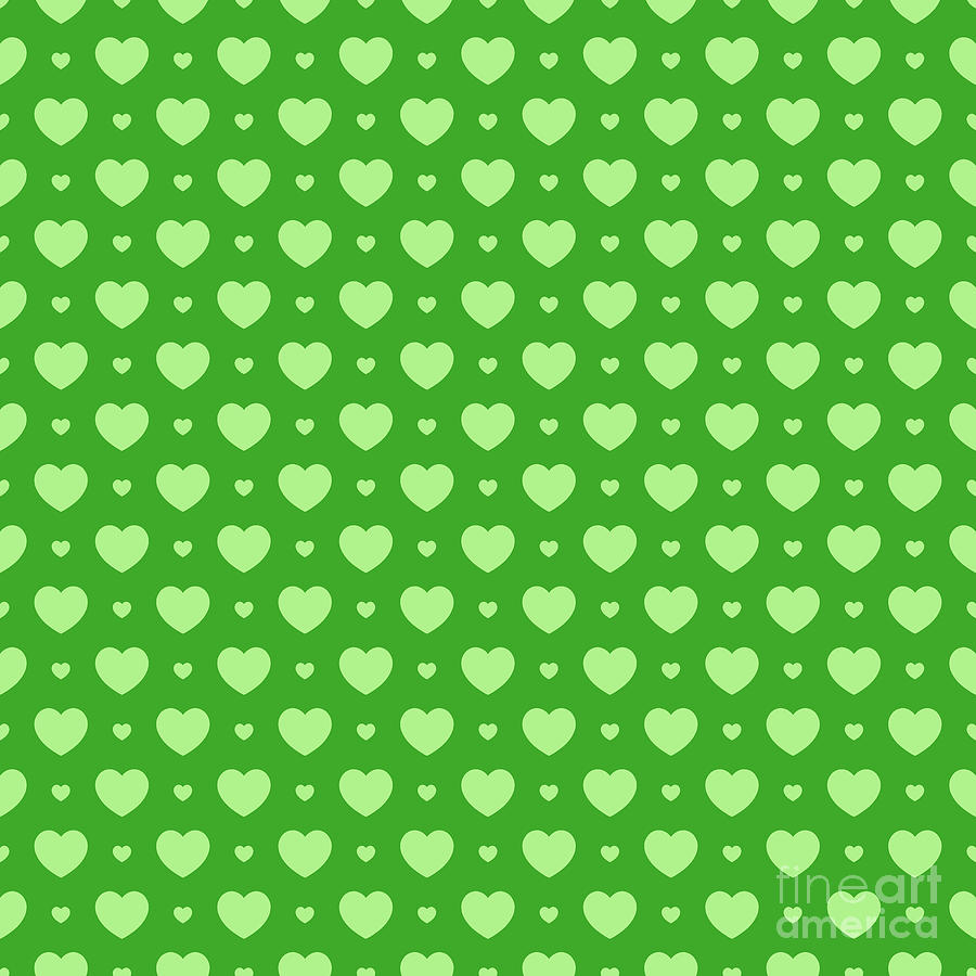 Inverse Heart Dots D Pattern In Light Apple And Grass Green N.2143 Painting