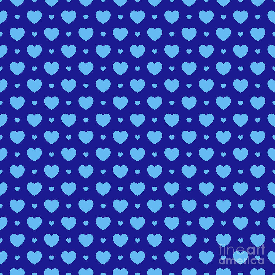 Inverse Heart Dots D Pattern In Summer Sky And Ultramarine Blue N.2165 Painting