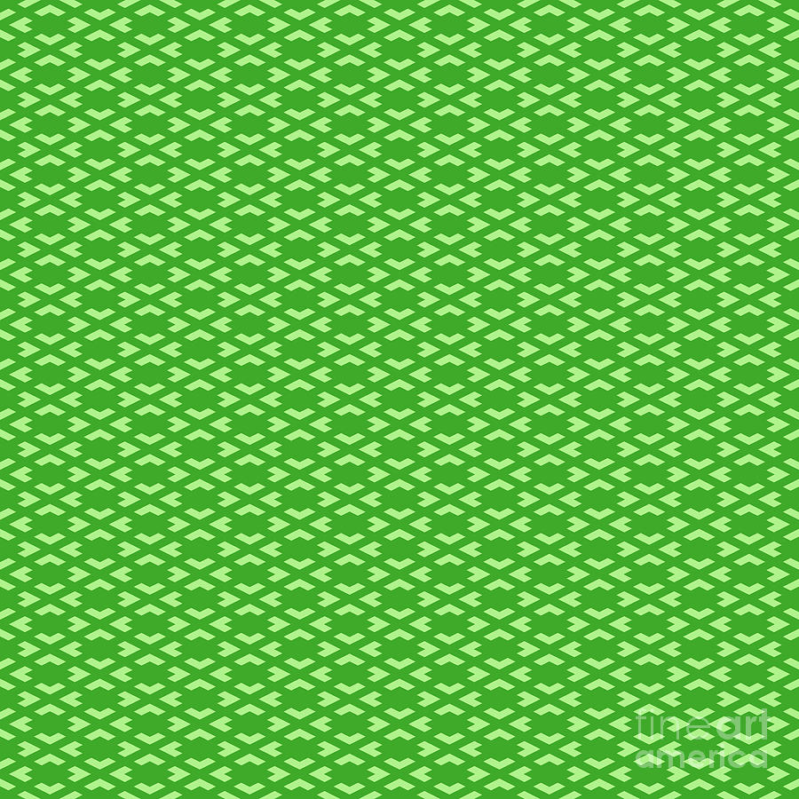 Inverse Heavy Chevron Diamond Pattern In Light Apple And Grass Green N.2125 Painting