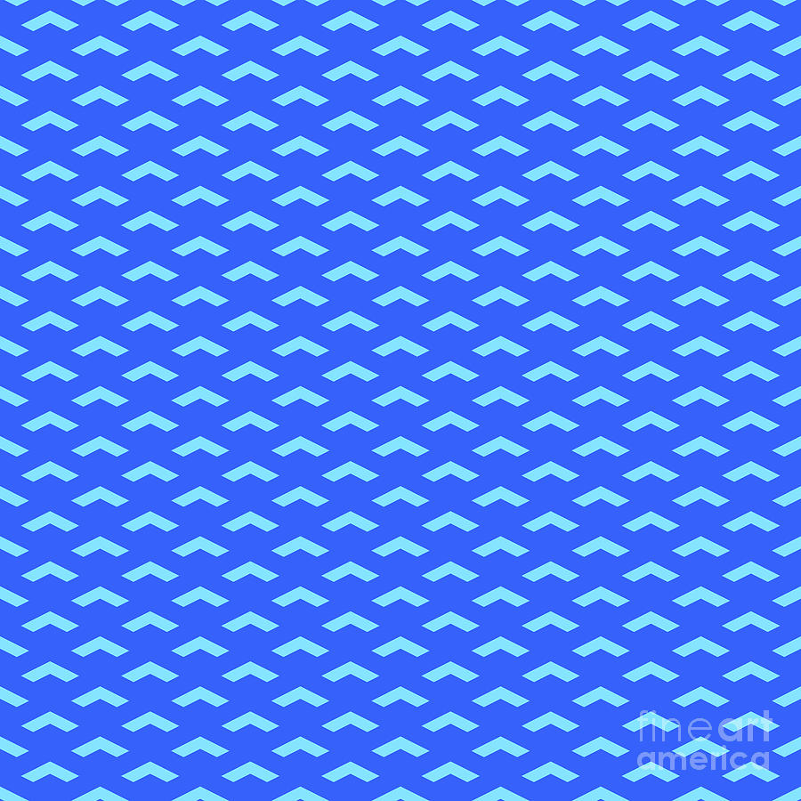 Inverse Heavy Upward Chevron Pattern In Day Sky And Azul Blue N.2098 Painting