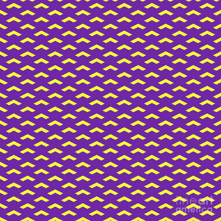 Inverse Heavy Upward Chevron Pattern In Sunny Yellow And Iris Purple N.2078 Painting