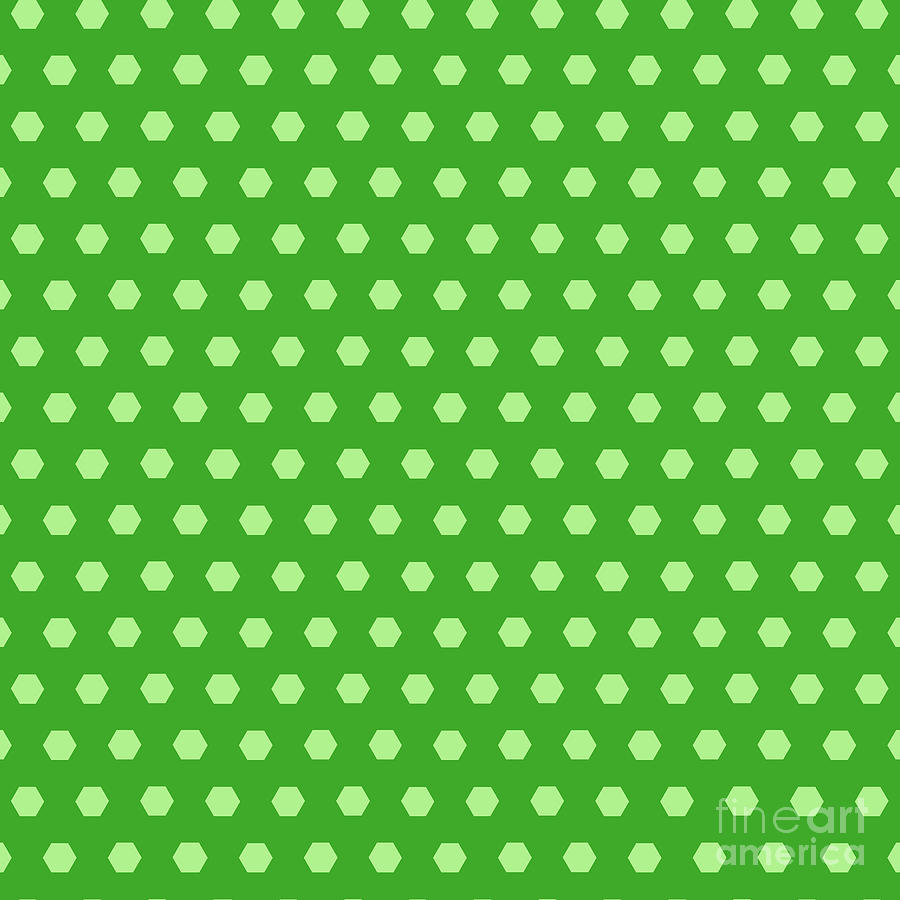 Inverse Hexagon Honeycomb Kikko Dot Pattern In Light Apple And Grass Green N.2062 Painting