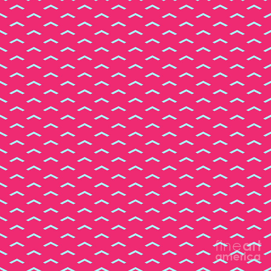 Inverse Light Upward Chevron Pattern In Light Aqua And Raspberry Pink N.2819 Painting