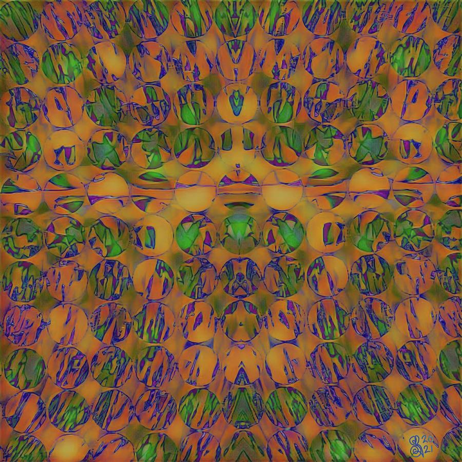 Abstract Digital Art - Inversion in the Realm of Green Sequins by Sean Alger