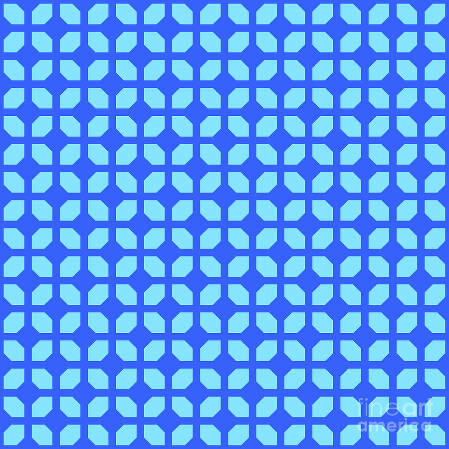 Inverted Cubic Four Leaf  Pattern In Day Sky And Azul Blue N.1056 Painting