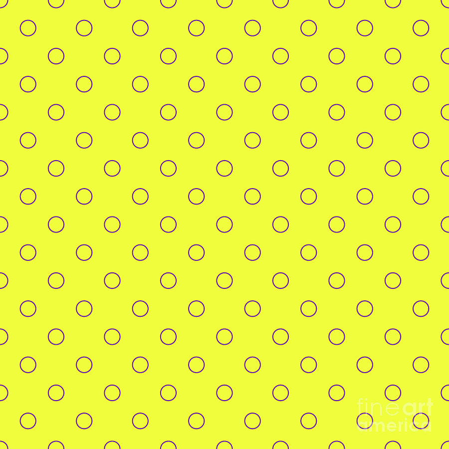Inverted Polka Dot Circle Pattern In Sunny Yellow And Iris Purple N.1665 Painting