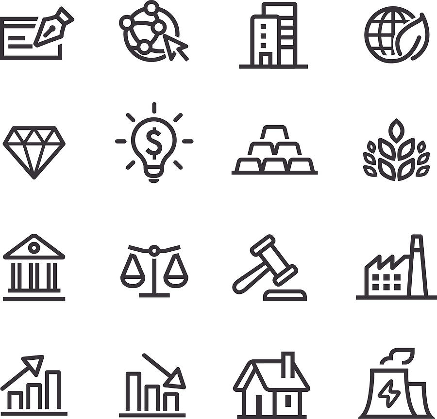 Investment Icons - Line Series Drawing by -victor-
