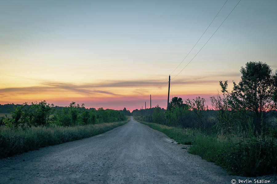Inviting country road at sunrise Photograph by Devlin Stalion Fine