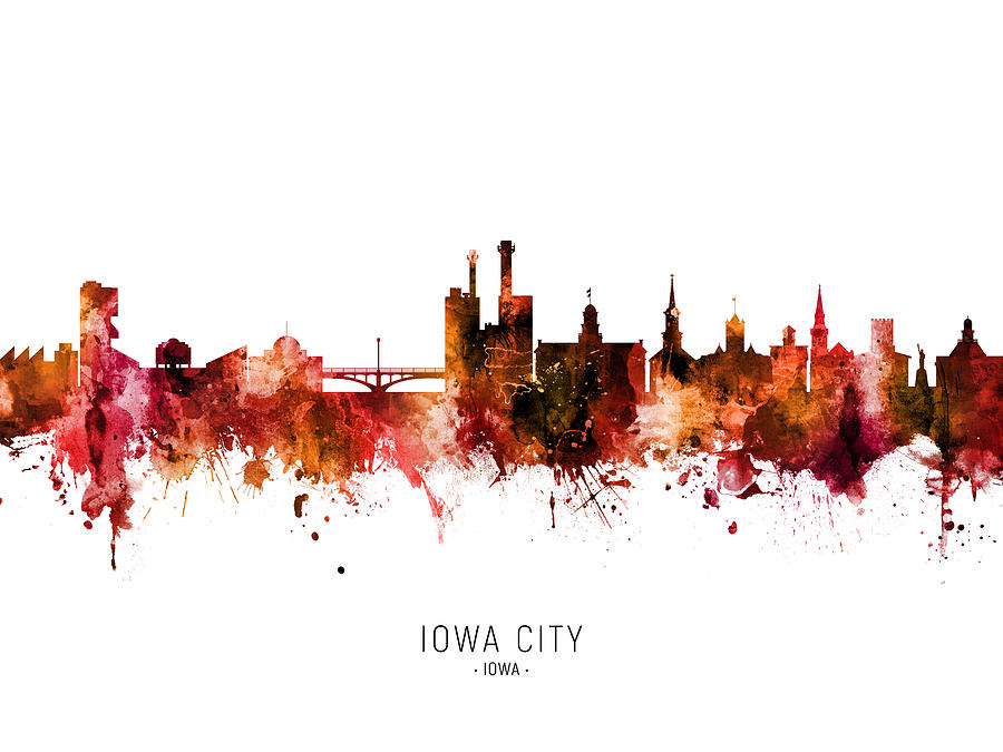 Iowa City Iowa Skyline #48 Digital Art by Michael Tompsett