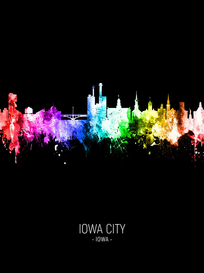 Iowa City Iowa Skyline #73 Digital Art by Michael Tompsett