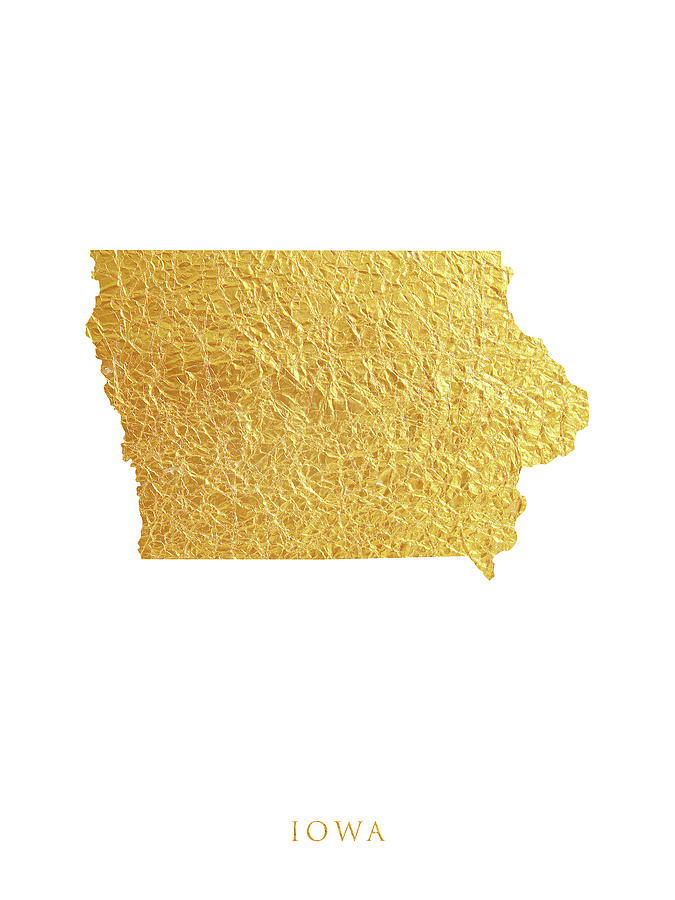 Iowa Gold Map #55 Digital Art by Michael Tompsett