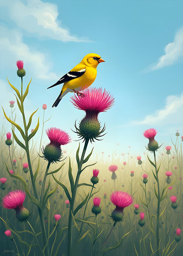 Nature Digital Art - Iowa Goldfinch by Greg Joens Nature Digital Art - Iowa Goldfinch by Greg Joens