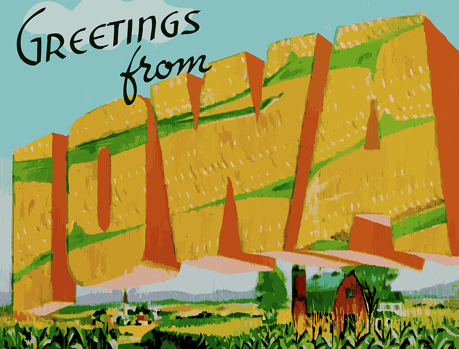 Landmark Digital Art - Iowa Letters, Corn Farm by Long Shot