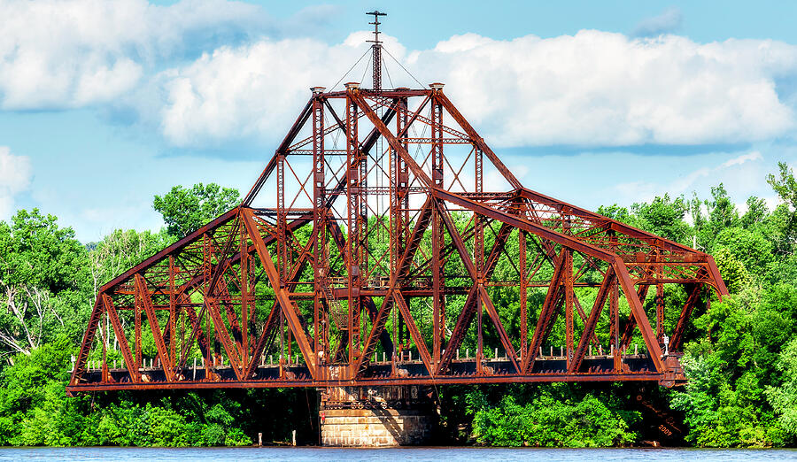 Iowa Side of the Illinois Central Missouri River Double Swing Bridge Photograph by Ed Peterson Iowa Side of the Illinois Central Missouri River Double Swing Bridge Photograph by Ed Peterson