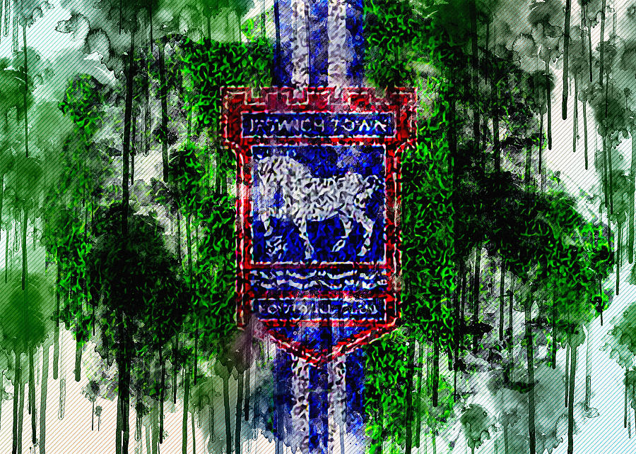 Ipswich Town Fc Football Lawn Logo Emblem Digital Art by Sissy ANGELASTRO