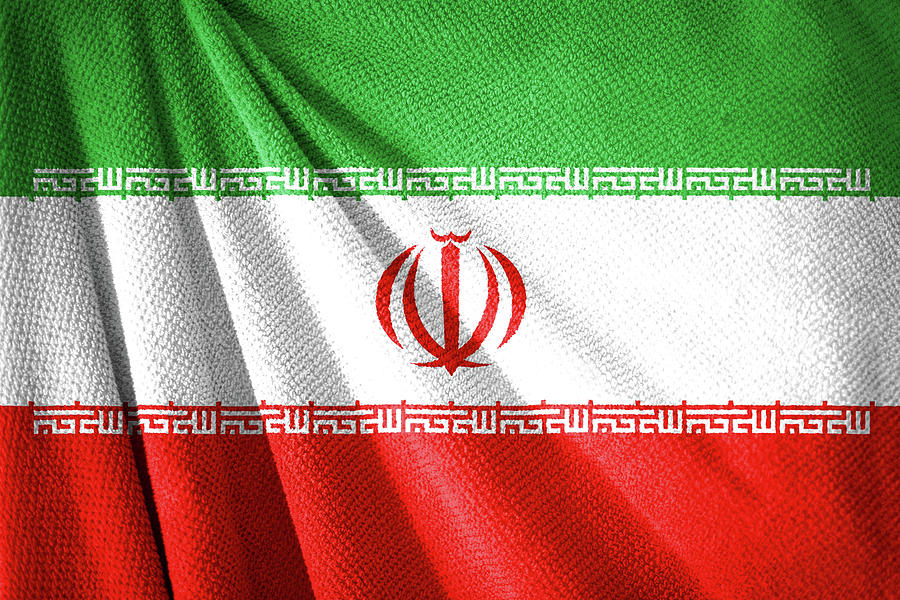 Iran flag on towel surface illustration with Photograph by Brch ...