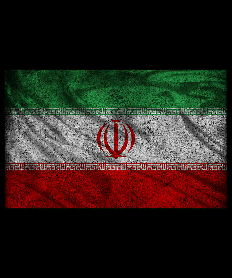 Iran Flag Retro Digital Art by Flippin Sweet Gear