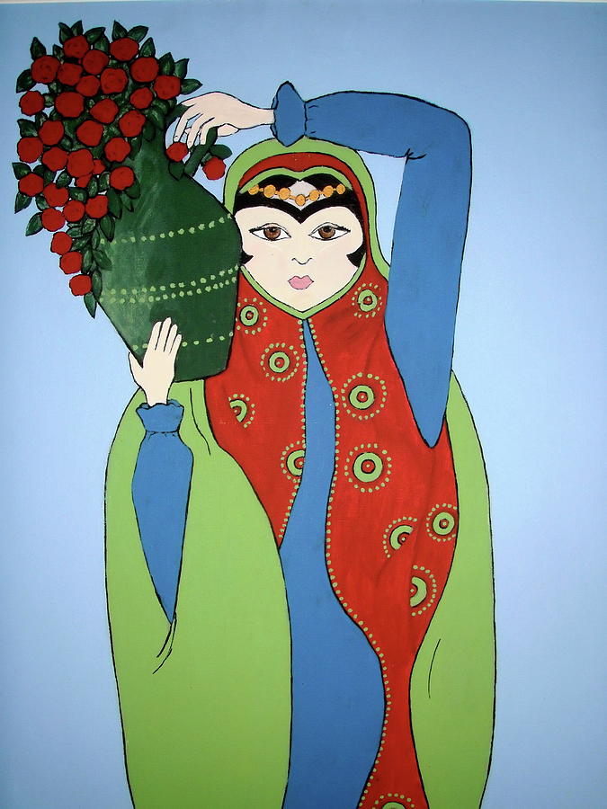Iranian Girl Painting by Stephanie Moore