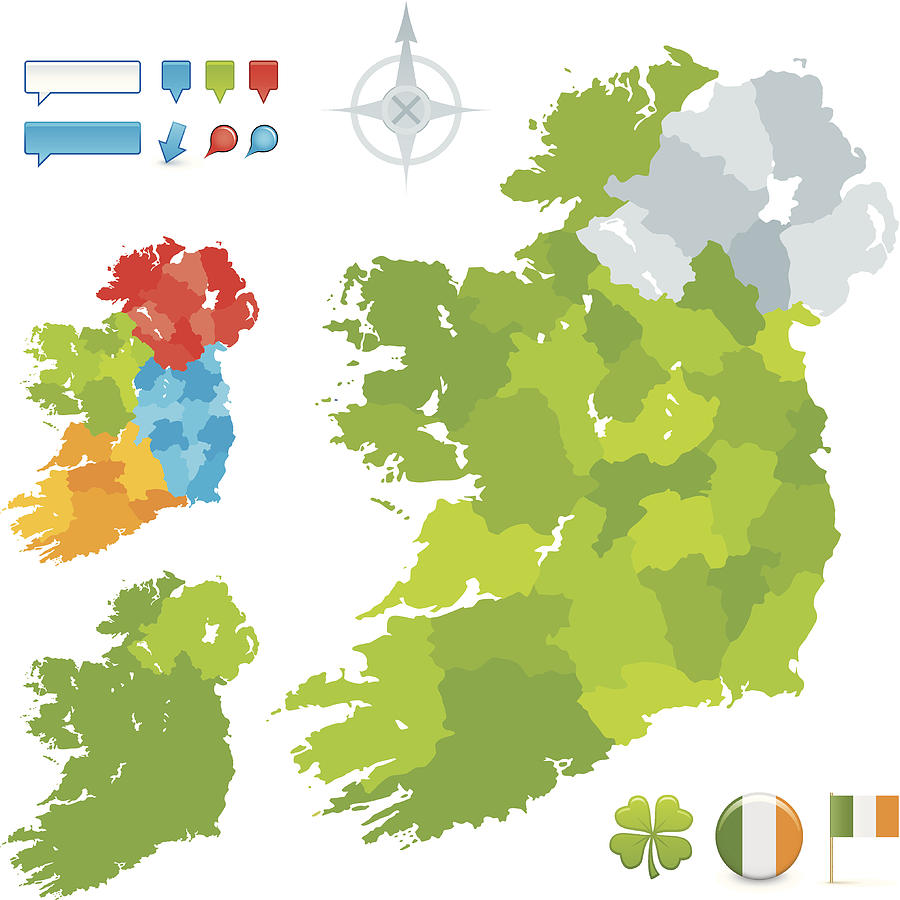 Ireland County and Provincial map Drawing by Enjoynz
