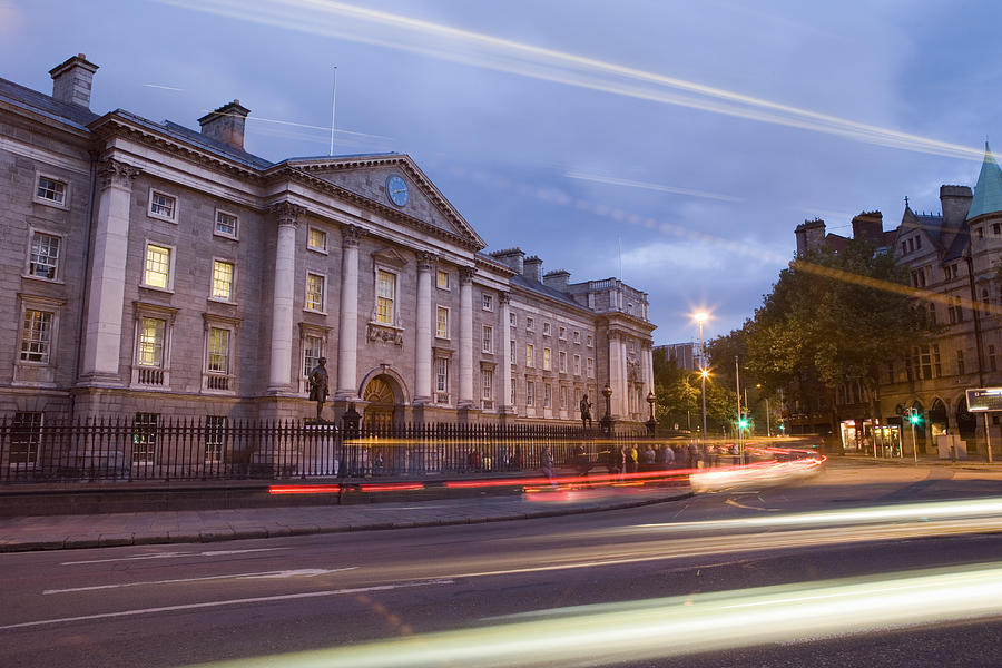 Ireland, Dublin, Trinity College at dusk Photograph by Martin Child