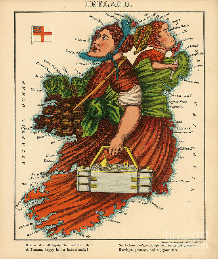 Lilian Lancaster - Ireland - 1868 Digital Art by Vintage Map Lilian Lancaster - Ireland - 1868 Digital Art by Vintage Map