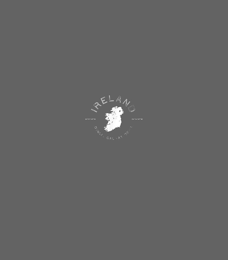 Ireland Map Dublin Galway Cork Graphic Vintage Retro Digital Art by