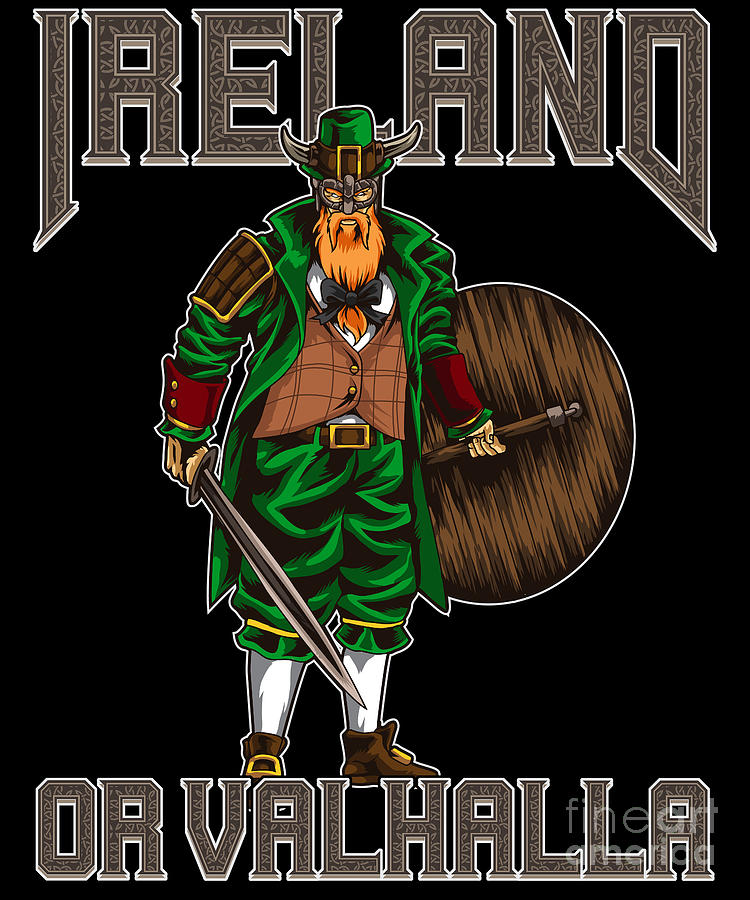 Valkyrie Digital Art - Ireland Or Valhalla Irish Viking by Mister Tee
